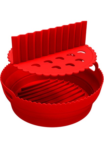 Hava Fritöz Silikon Astarları 8.5 Inç 5 Ila 8 Qt Bölücü ile Yeniden Kullanılabilir Katlanabilir Hava Fritöz Silikon Tencere Yapışmaz, Bir (Yurt Dışından)