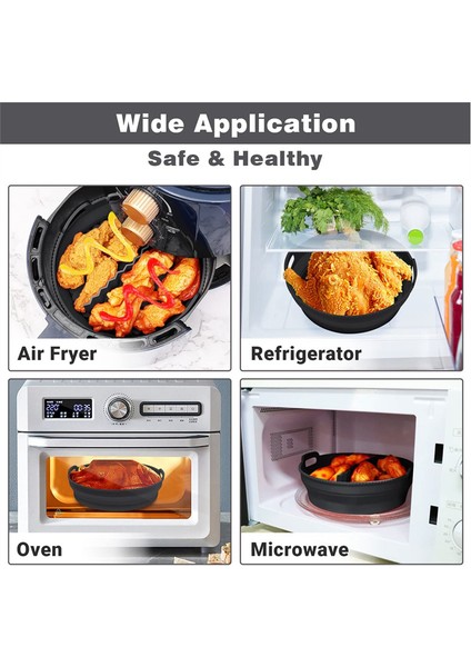 Hava Fritöz Silikon Astarları 8.5 Inç 5 Ila 8 Qt Bölücü ile Yeniden Kullanılabilir Katlanabilir Hava Fritöz Silikon Tencere Yapışmaz, Bir (Yurt Dışından) modelleri