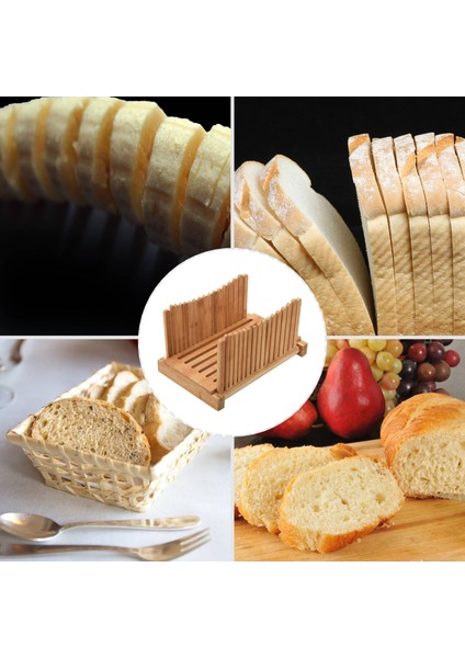 Bambu Ekmek Dilimleyici Kesme Kılavuzu - Ev Yapımı Ekmek, Somun Kek, Katlanabilir Simitler Için Odun Ekmek Kesici Katlanabilir ve Kırıntılar Tepsisi ile Kompakt Harika Çalışıyor (Yurt Dışından) indirimleri