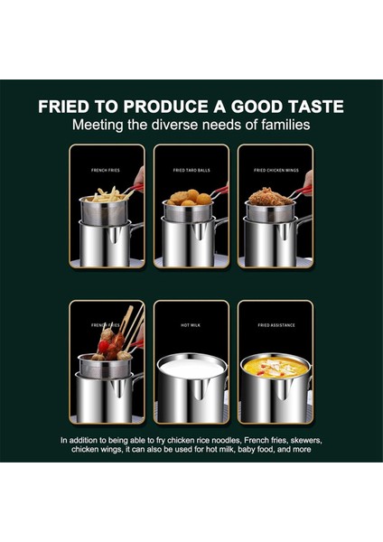 Kızartma Tenceresi Derin Fritöz Tenceresi Sepet Paslanmaz Çelik Derin Fritöz Balık Karides Tavuk ve Patates Kızartması (Yurt Dışından) indirimleri