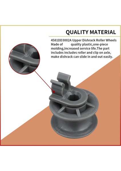 8pcs 4581DD3002A Bulaşık Makinesi Üst Raf Tekerlekleri, Dish Rack Silindir ve Aks Montajı Yedek Parçası Lg Için (Yurt Dışından) modelleri