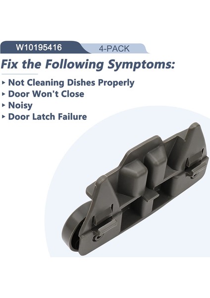 4pcs W10195416 Bulaşık Makinesi Tekerlekler Kitchenaid Whirlpool Maytag Kenmore Dish Raf Yedek Parçalar Için Alt Raf (Yurt Dışından) indirimleri