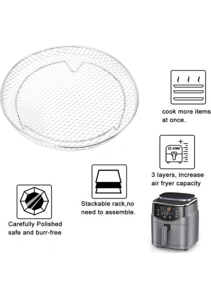 Fritöz Rafı Fritöz Kirpisi Rafı Çok Fonksiyonlu Istiflenebilir Izgara Izgara Rafı Kişiler 8 Inç Derinliğinde Fryers Mutfak (Yurt Dışından) fiyatları