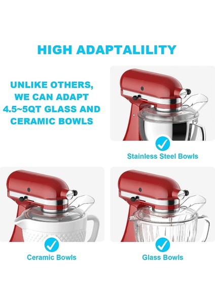 Kitchenaid Için 4.5-5qt Tilt-Head Stand Mikserleri Aksesuarlar Çanak Karıştırma Kasesi+Döküm Kalkanı Braket Bulaşık Makinesi Güvenli (Yurt Dışından) modelleri