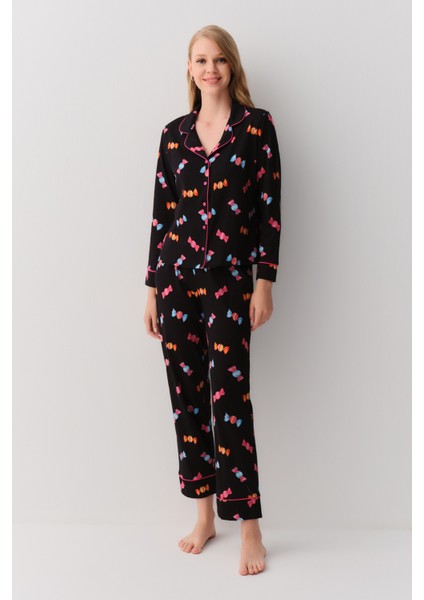 Candy Gömlek Yaka Pijama Takımı
