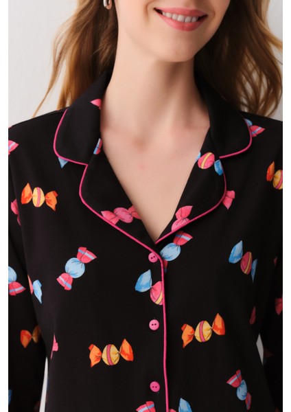 Candy Gömlek Yaka Pijama Takımı modelleri