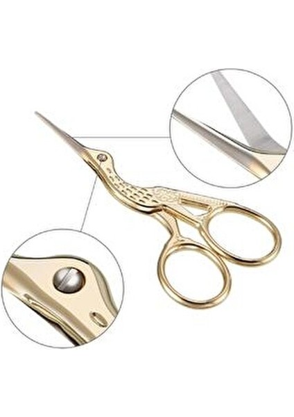 Kuğu Saplı Nakış Makası 10122 1 Parça Altın Renk Zarif Kullanım