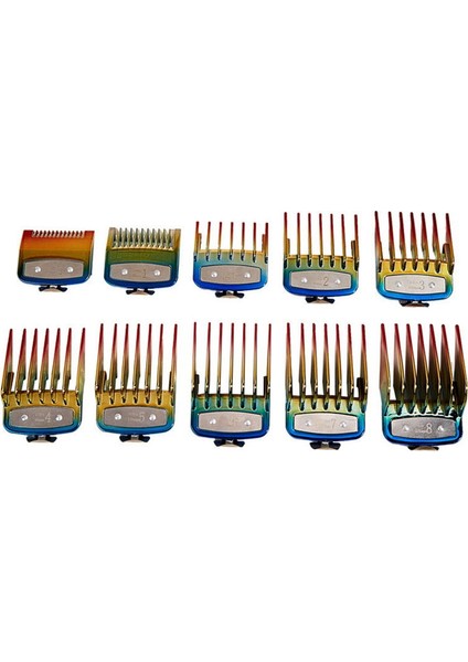 10 Adet Profesyonel Saç Klipsini Metal Klip Kılavuzları Wahl Clippers Için Tarak Muhafızlarını Sınırlar (Yurt Dışından)