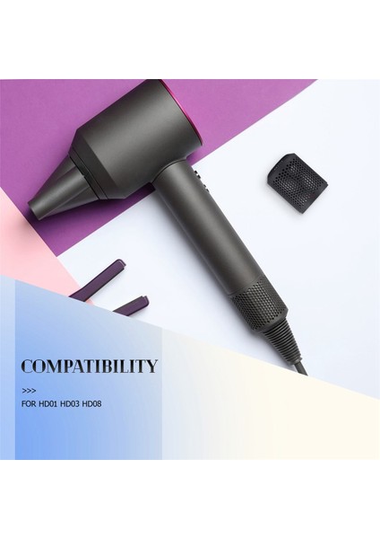 Dyson Saç Kurutma Makinesi Için Uygun HD01 HD03 HD08 Toz Geçirmez Dış Filtre Kapağı Vakum Süpürge Aksesuarları Gri (Yurt Dışından) modelleri