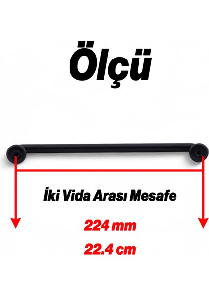 Metal Kulp ( 224 mm 22.4 cm ) Kulbu Kulpu Mobilya Çekmece Dolap Kulpları Mutfak Dolabı Siyah Renk modelleri