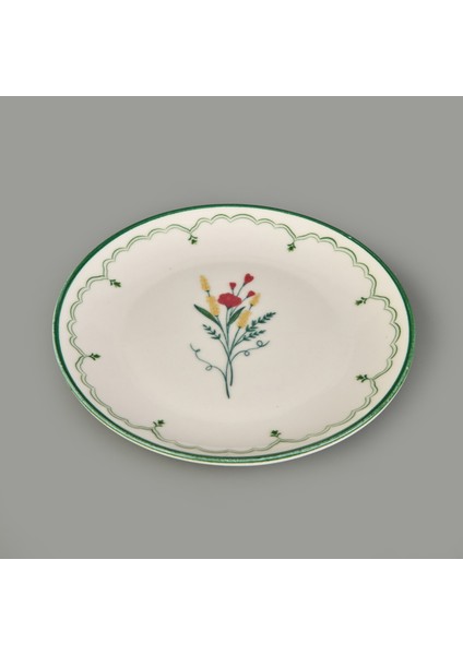 Ebru 4'lü Porselen Tatlı Tabağı Seti - Renkli - 19 cm fırsatları