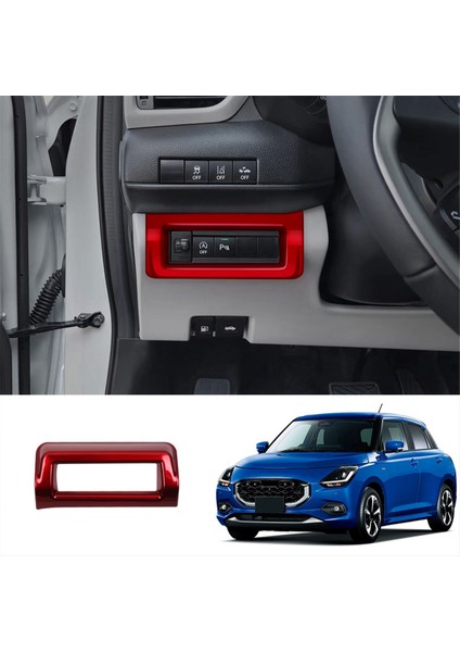 Araba Çok Fonksiyonlu Düğme Trim Çerçeve Sticker Iç Aksesuarlar Suzuki Swift 2024 Lhd Kırmızı (Yurt Dışından) fırsatları