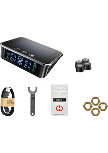 Araba Dış Lastik Basınç Sensörleri Güneş Enerjisi Tpms Lastik Basıncı Izleme Sistemi Lastik Alarmı Dijital LCD Ekran (Yurt Dışından)