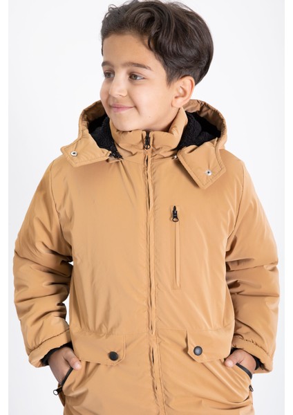 Hardal Fermuarlı Göğüs Cepli Içi Kürklü Erkek Çocuk Kapüşonlu Mont 21357 indirimleri