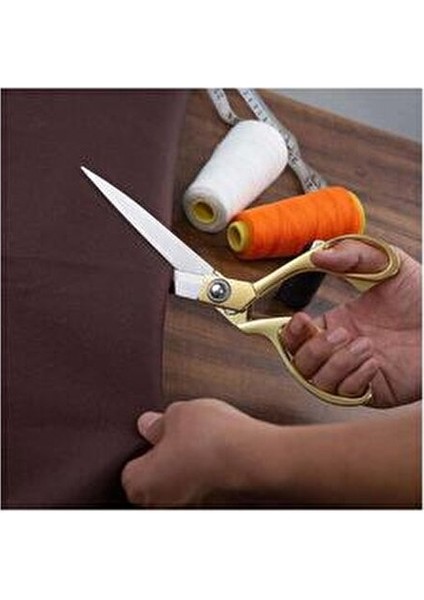 Kumaş, Deri, Kot Kesim 24CM Altın Sarısı Profesyonel Terzi Makası modelleri