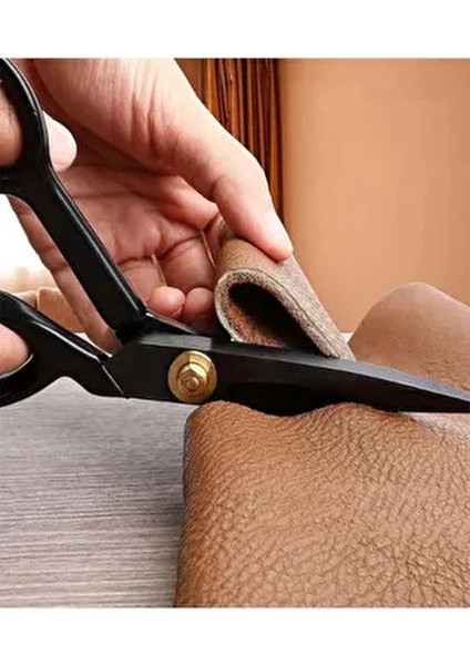 Hard Steel Marka Kumaş Kot Deri Kesim Profesyonel Terzi Makası 25CM ve Nakış Makası Ilik Sökücü Seti