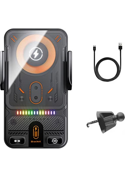 Kablosuz Araç Telefon Tutucu 15W Kablosuz Hızlı Şarj Kızılötesi Indüksiyon Telefon Standı Evrensel Şeffaf IPhone B Için (Yurt Dışından)