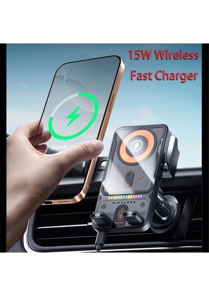Kablosuz Araç Telefon Tutucu 15W Kablosuz Hızlı Şarj Kızılötesi Indüksiyon Telefon Standı Evrensel Şeffaf IPhone B Için (Yurt Dışından) fiyatları