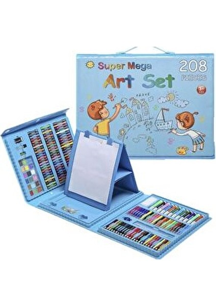 208 Parça Çocuk Boyama Seti Kırtasiye Hediye Kutusu Fırça Seti Kuru Kalem Pastel Boya modelleri