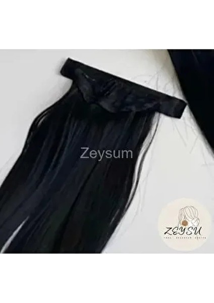 Siyah At Kuyruğu Saç Düz Cıtçıtlı Takma Postiş Saç 60 cm Isıya Dayanıklı fiyatları