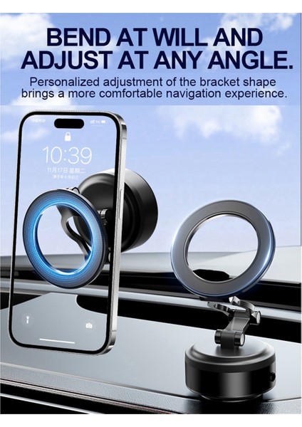 Araba Telefon Tutucu Vakumlu Emiş Katlanabilir ve Döndürülebilir Manyetik Adsorpsiyon Braketi Evrensel Navigasyon Telefon Tutucu, B (Yurt Dışından) fırsatları