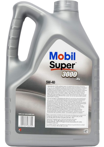 Super 3000 X1 5W40 Motor Yağı 4 L ÜT:2025 fiyatları