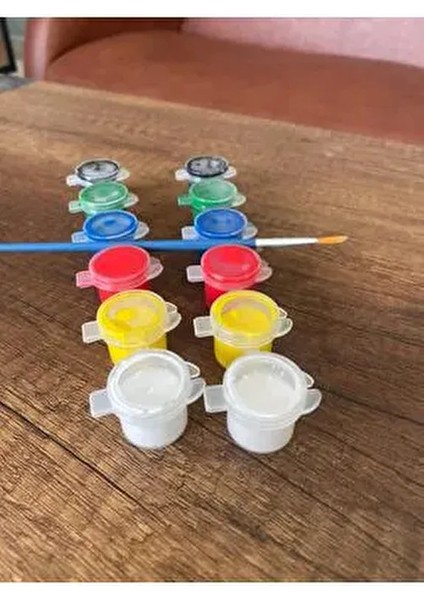 Akrilik Boya (6renk) Firça Hediye (2 Set) fiyatları