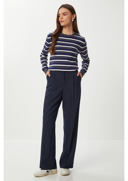 Geniş Pensli Poliviskon Palazzo Pantolon LGP0021 Lacivert fiyatları