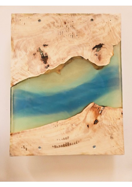 Doğal Mazel Ağacı ve Epoksi Tasarımlı Dekoratif Tepsi fırsatları