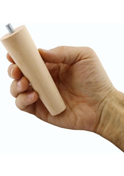 Ahşap Mobilya Koltuk Kanepe Ayağı 12 cm M8 Civatalı Bağlantı Aparatlı 4'lü Set