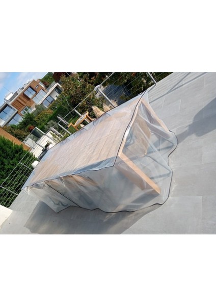 Bahçe Mobilya Koruma Örtüsü UV Katkılı Şeffaf Naylon 300x200x100 cm Kuşgözü ve İpli Bağlama fırsatları