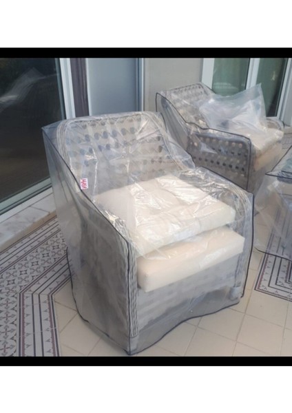 Bahçe Mobilya Koruma Kılıfı UV Katkılı Şeffaf Naylon Kuşgözlü 90x90 cm Tekli Ambalaj fırsatları