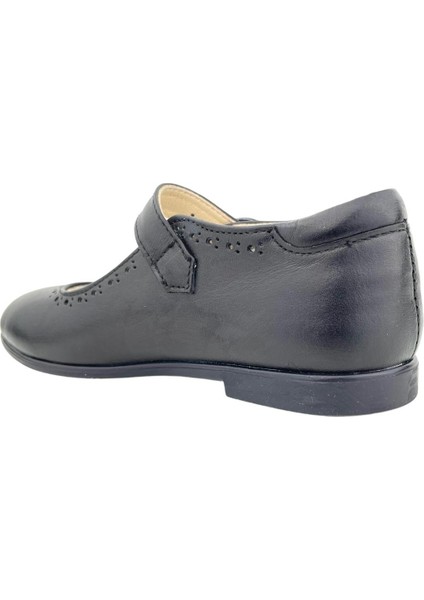 Janset Hakiki Deri Tokalı Okul Ayakkabısı Siyah modelleri