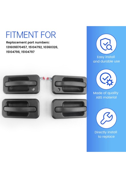 4pcs Dış Dış Dış Kapı 2003-2009 Için Otomatik Parçalar Hummer H2 Siyah Dokulu 131609870457 15104792 10360326 (Yurt Dışından) indirimleri