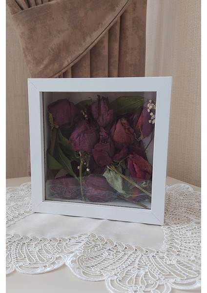 Verda Anı Fotoğraf Çerçevesi Beyaz Kare Tasarım 20x20x5 cm Dekoratif Masa ve Duvar Kullanımı fırsatları