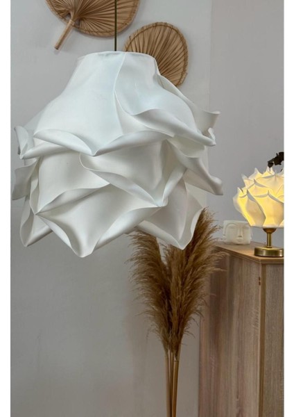 Eva Bohem Stil Tasarım Sarkıt Avize Gül Beyaz LED Uyumlu Salon ve Oturma Odası modelleri