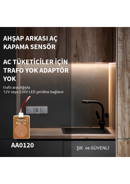 Ahşap-Taş Arkası 220V Dokunmatik Sensör Anahtarı fırsatları