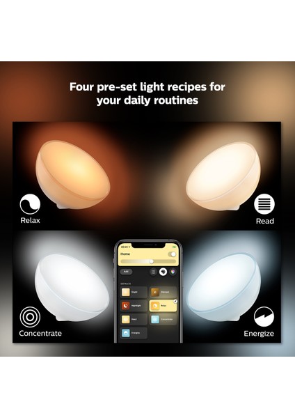 Hue GO V2 Taşınabilir Akıllı Led Masa Lambası, Bluetooth Özellikli, Beyaz ve Renkli