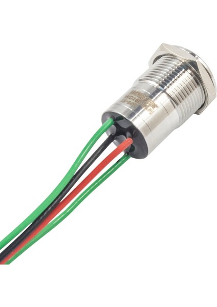 WD16D1-P2-E 16MM Düz Yaylı Işıklı Kablolu Metal Buton - Yeşil fiyatları