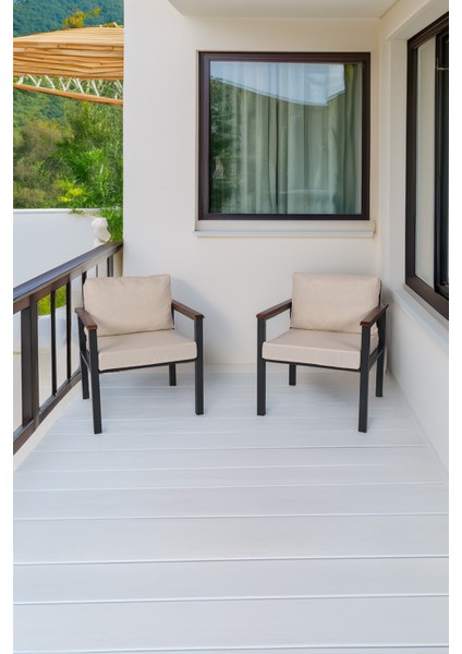 Balkon Mobilyası, Metal Oturma Grubu, Balkon Seti, Kafe Koltuğu, Teras Takımı, 2 Tekli Koltuk