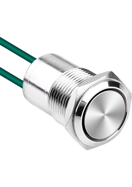 WD16D1-P2 16MM Düz Yaylı Kablolu Metal Buton