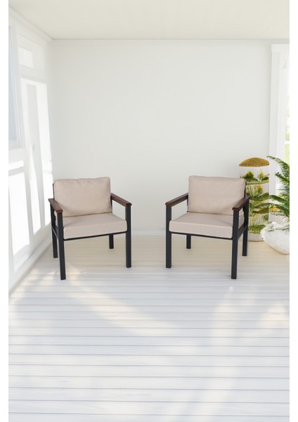 Balkon Mobilyası, Metal Oturma Grubu, Balkon Seti, Kafe Koltuğu, Teras Takımı, 2 Tekli Koltuk