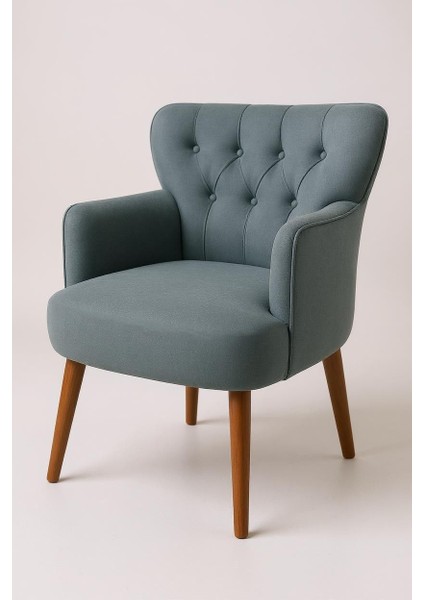 Roma Berjer Modern Tekli Koltuk -Babyface Kumaş - Ahşap Demonte Ayak - Gri Renk fırsatları