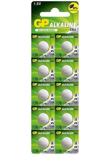 A76 LR44 Alkalin Ag-13 Pil (A76F-2C10) 10'lu Paket