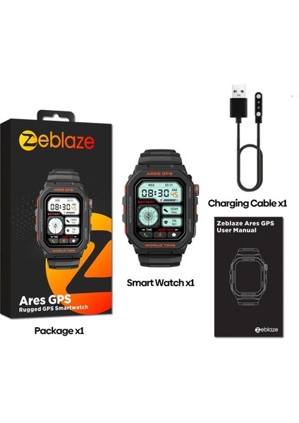 Ares Gps Siyah Akıllı Saat