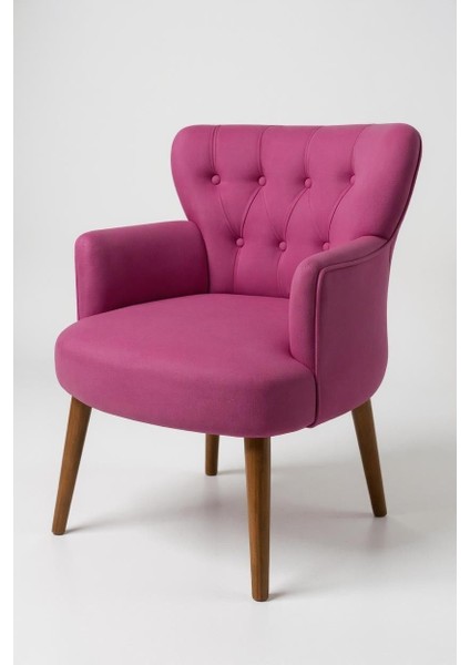 Roma Berjer Modern Tekli Koltuk -Babyface Kumaş - Ahşap Demonte Ayak - Fuşya Renk modelleri