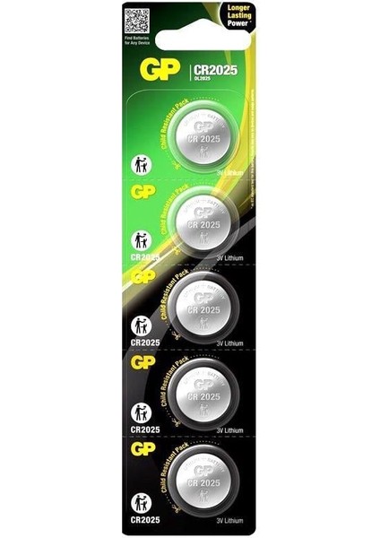 CR2025 3 V Lityum Para Pil (5'li Paket)