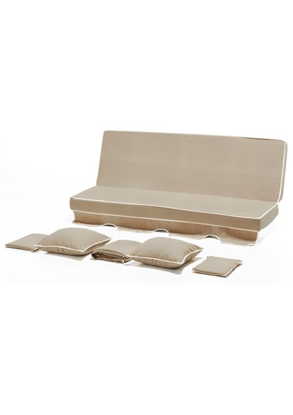 Salıncak Minder Takımı 3 Kişilik (Süngerli) - Panayır Krem