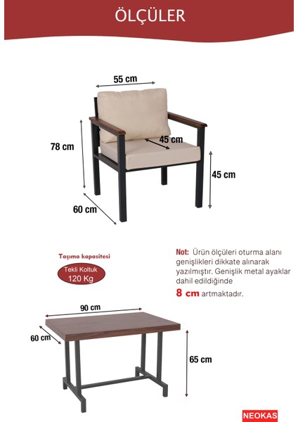 Balkon Mobilyası, Metal Oturma Grubu, Balkon Seti, Kafe Koltuğu, Teras Takımı, 2 Tekli Koltuk + 1 Adet Masa indirimleri
