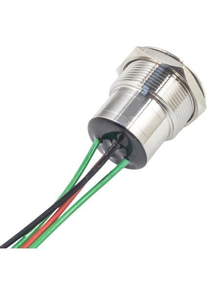 WD22D1-P2-EC 22MM Düz Yaylı Işıklı Power Kablolu Metal Buton - Yeşil fiyatları